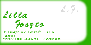 lilla foszto business card